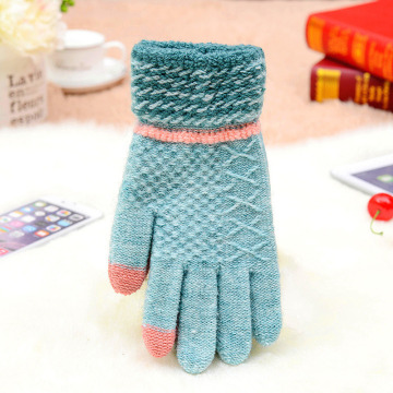 Guantes de moda hechos punto aduana al por mayor del invierno de la nieve del hombre de las mujeres del Knit